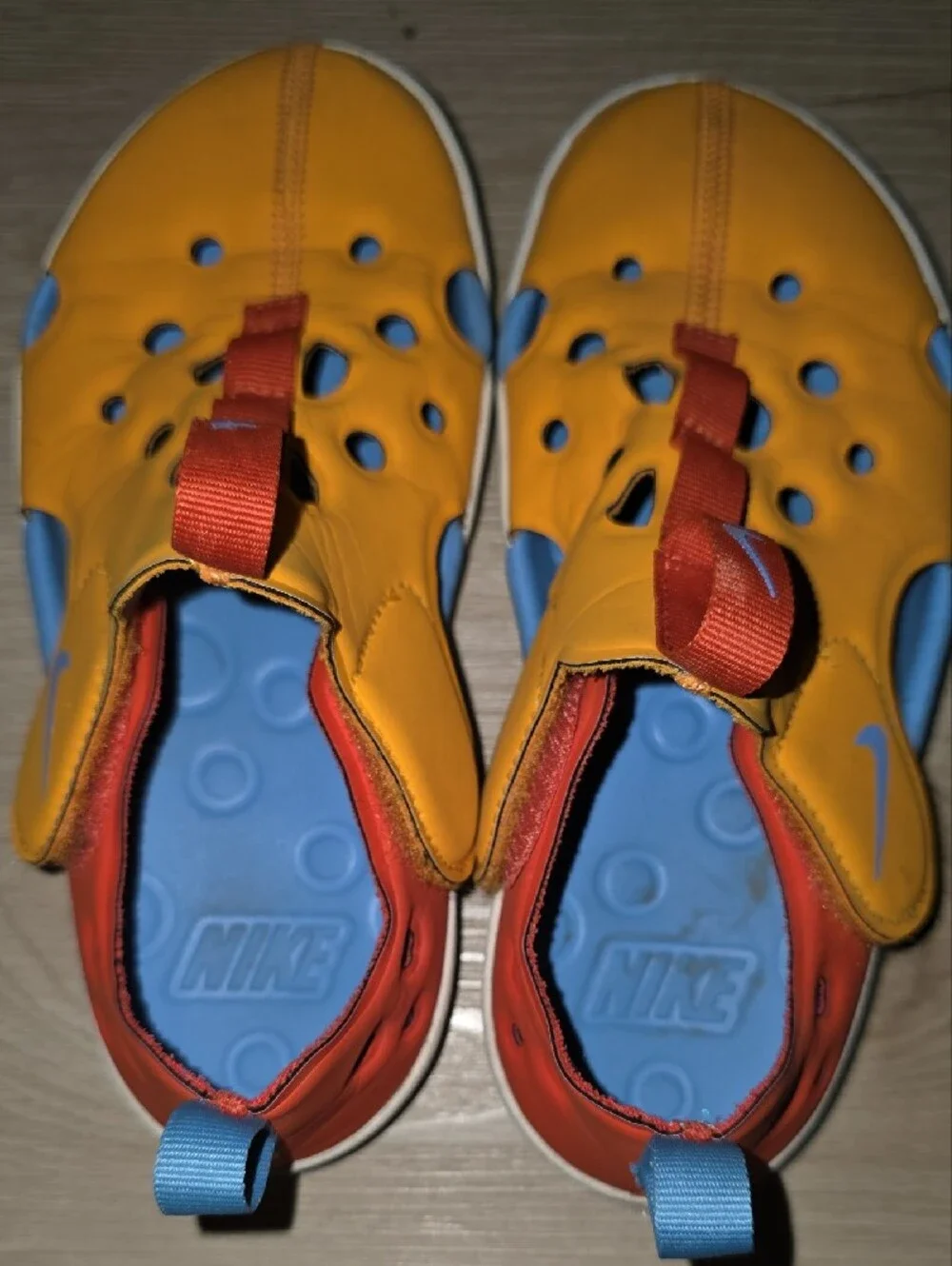 Nike Kids Sunray Protect 4 Water Sandals Orange Peel/Picante Red/University Blue